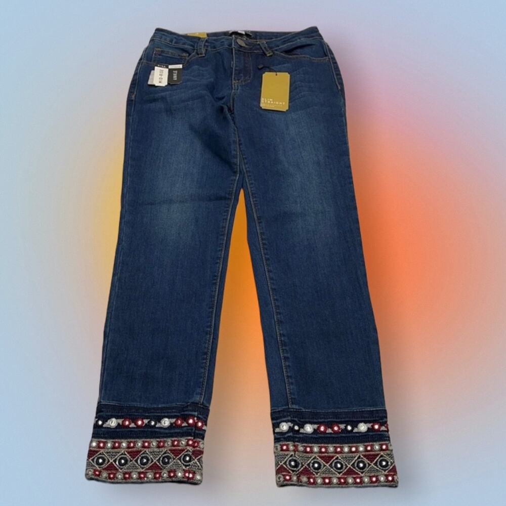 BOOM BOOM Women’s 5 (juniors) Slim Straight Blue Jeans